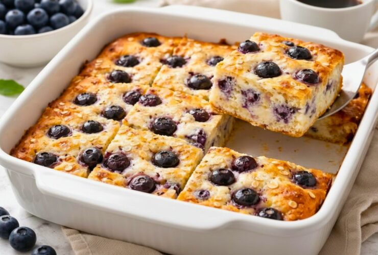 High Protein Blueberry Cottage Cheese Breakfast Bake Recipe