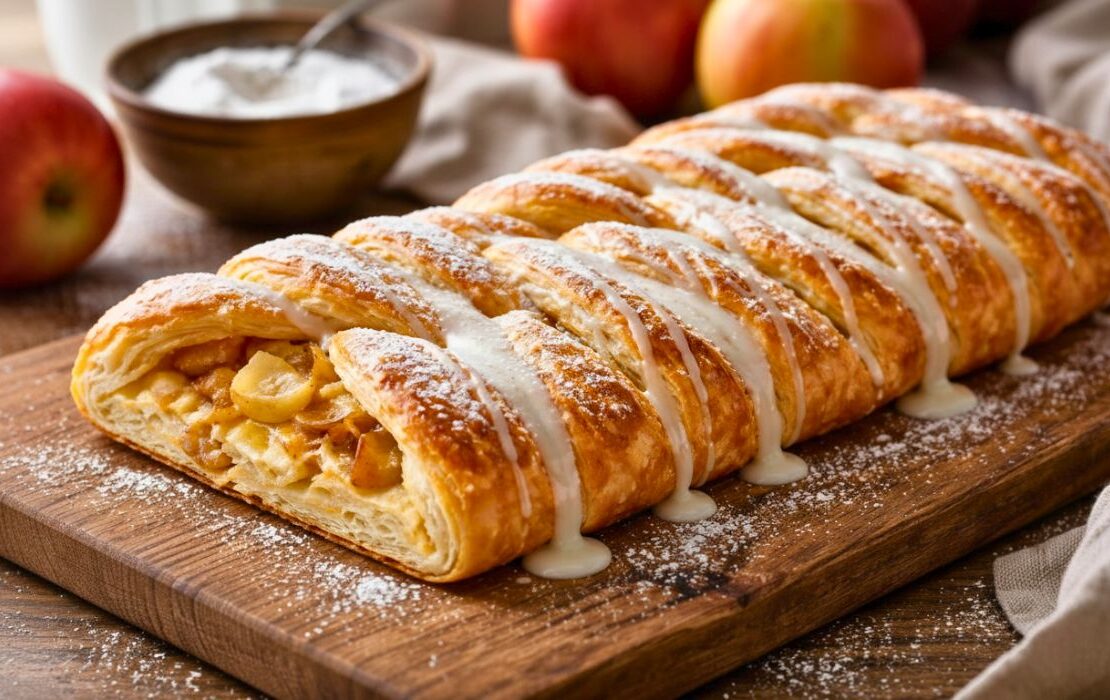 Homemade Apple Kringle with Vanilla Glaze Recipe