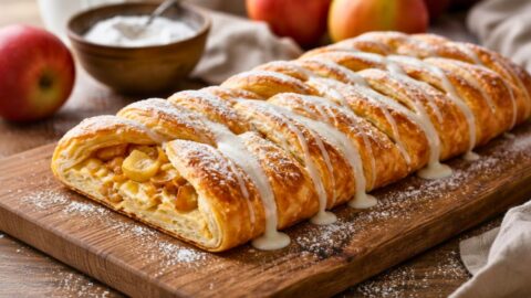 Homemade Apple Kringle with Vanilla Glaze Recipe
