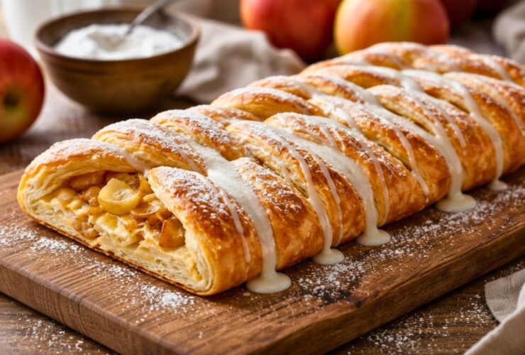 Homemade Apple Kringle with Vanilla Glaze Recipe