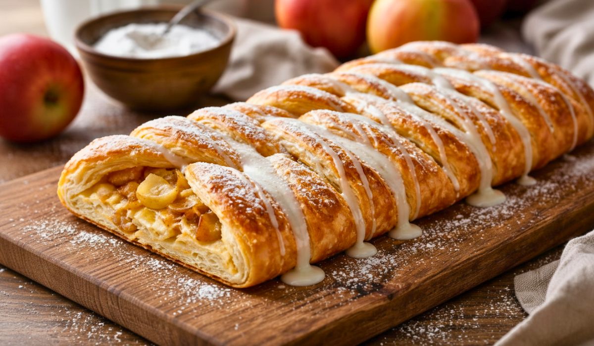 Homemade Apple Kringle with Vanilla Glaze Recipe