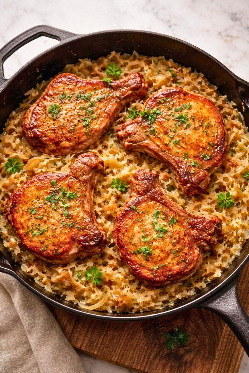 Pioneer Woman Pork Chops and Sauerkraut Recipe