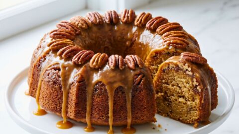 Caramel Pecan Upside Down Bundt Cake Recipe