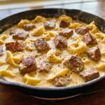 Cracked Garlic Steak Tortellini Creamy Skillet Recipe