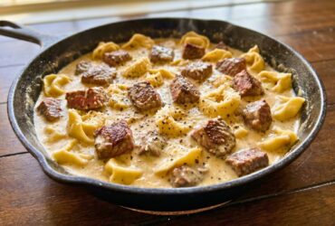 Cracked Garlic Steak Tortellini Creamy Skillet Recipe