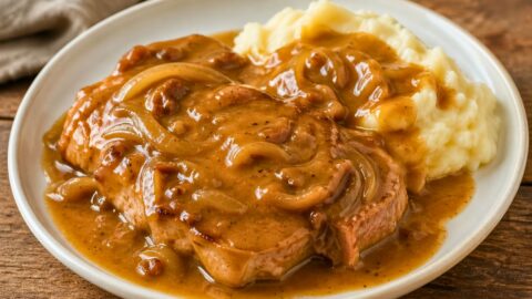 Crockpot Gravy Smothered Pork Chops Recipe