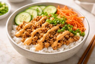 Ground Turkey Rice Bowls with Bang Bang Sauce Recipe