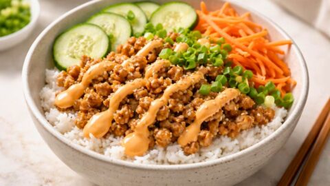 Ground Turkey Rice Bowls with Bang Bang Sauce Recipe