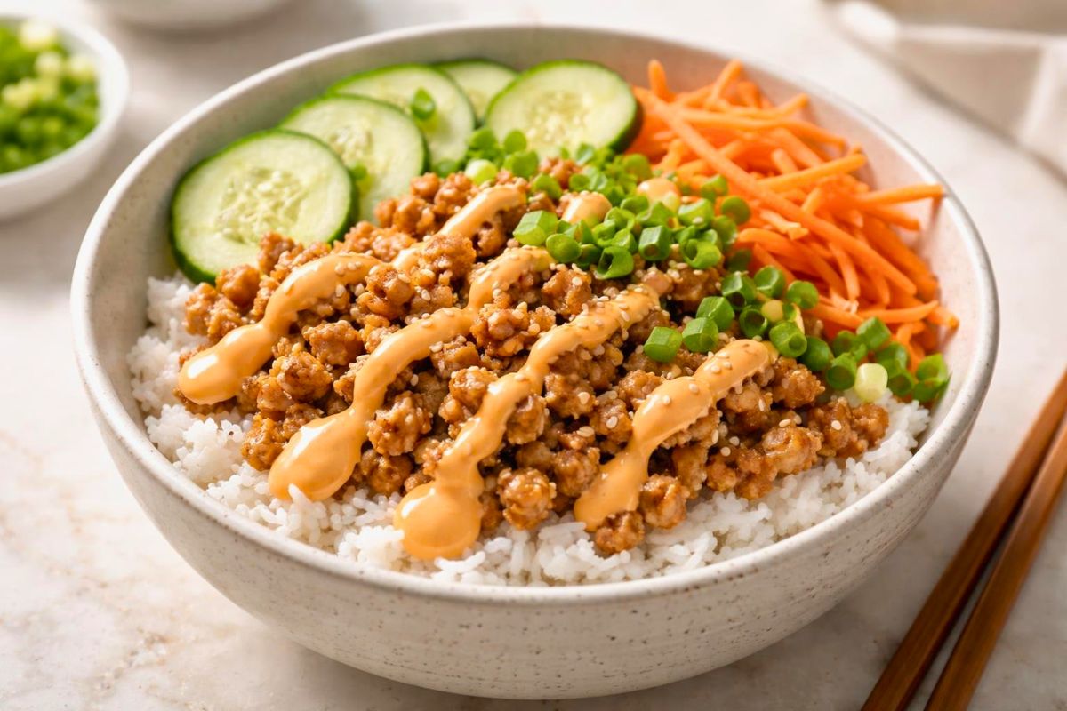 Ground Turkey Rice Bowls with Bang Bang Sauce Recipe