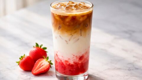Iced Strawberry Cream Latte Recipe