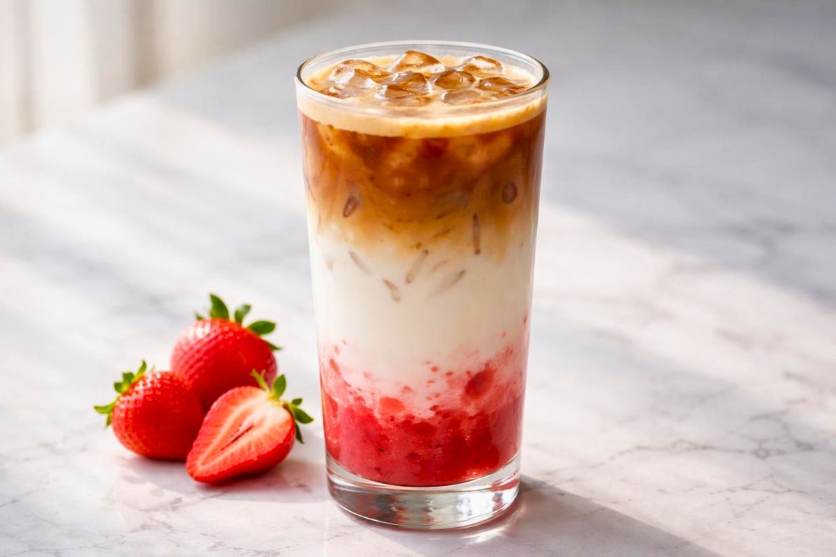 Iced Strawberry Cream Latte Recipe