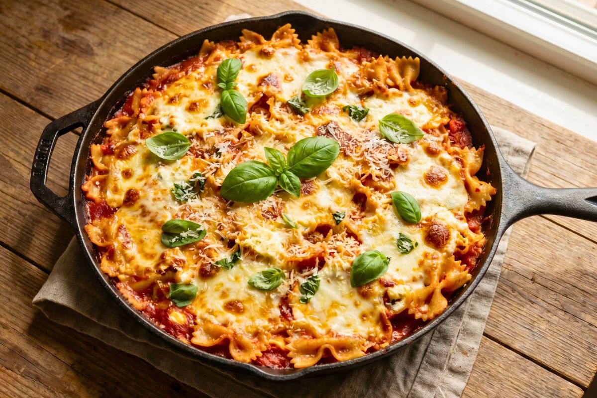 One-Pan Bow Tie Lasagna Bake Recipe