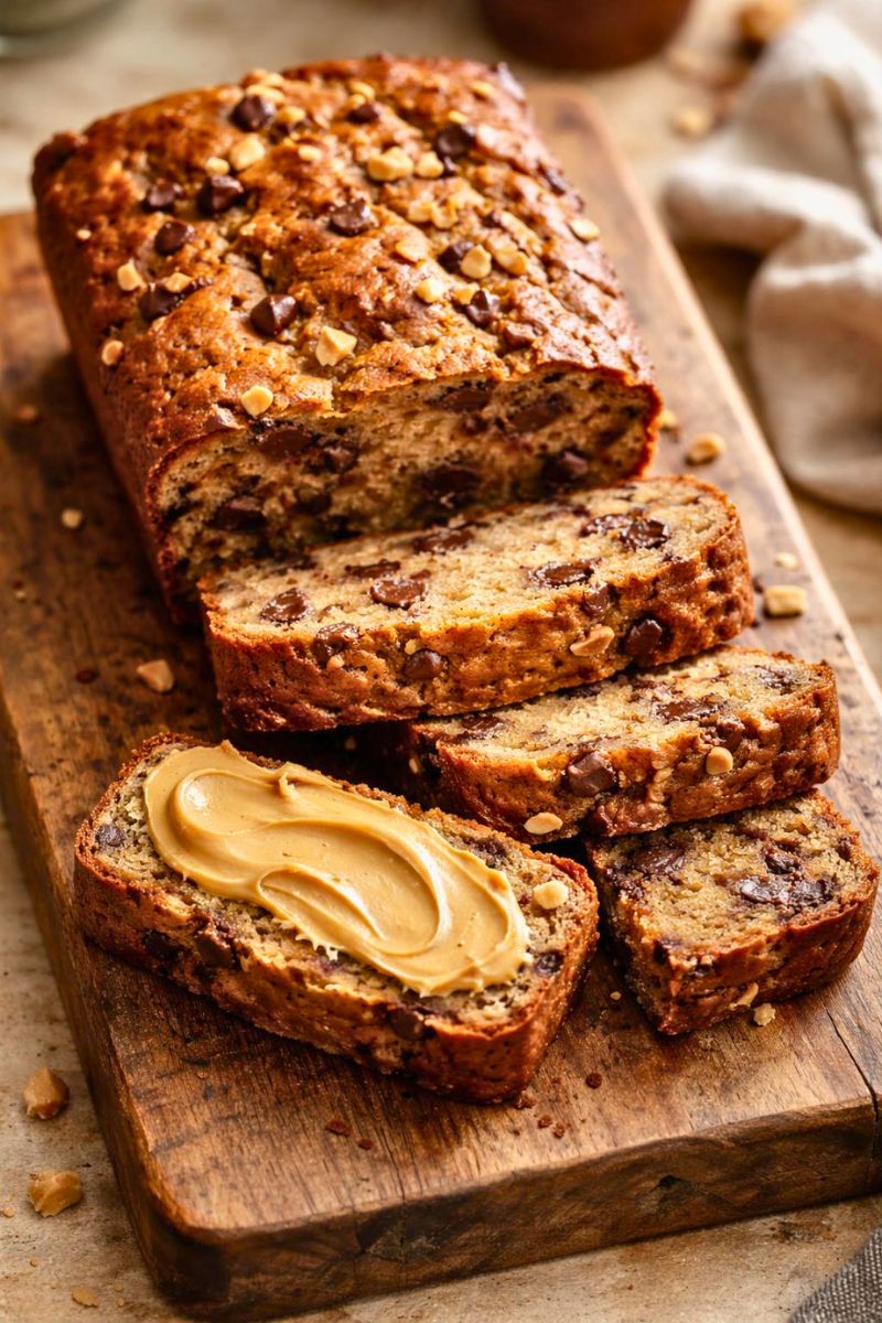 Peanut Butter Chocolate Chip Banana Bread Recipe