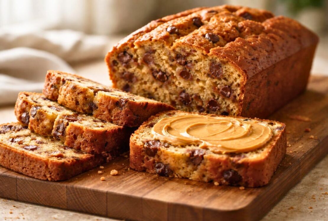 Peanut Butter Chocolate Chip Banana Bread Recipe