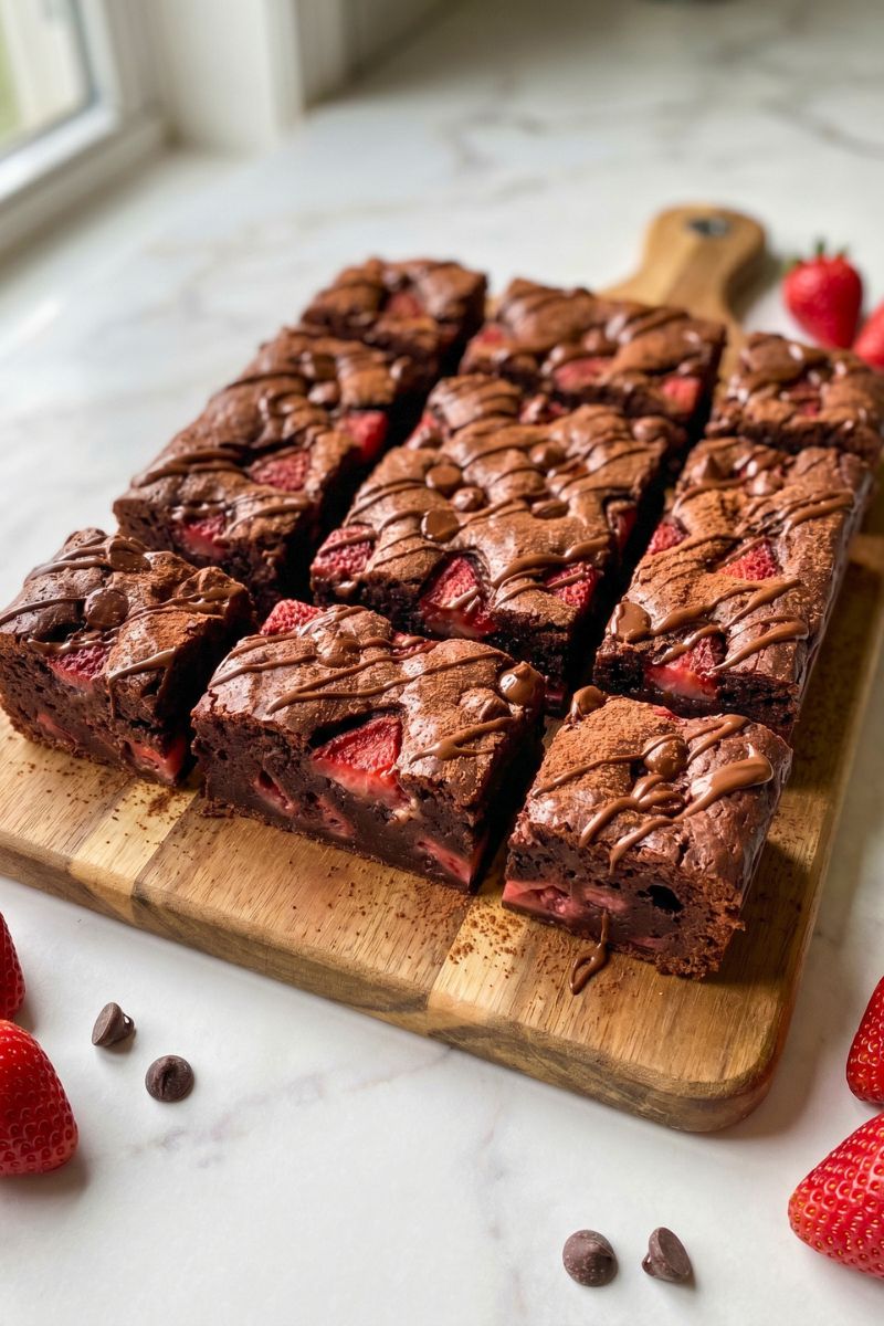 Strawberry Chocolate Fudge Brownies Recipe