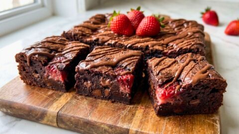 Strawberry Chocolate Fudge Brownies Recipe
