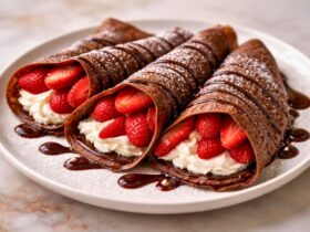 Strawberry Cream Chocolate Crepes Recipe