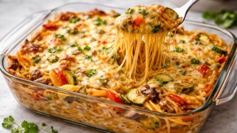 Pioneer Woman Cheesy Vegetable Spaghetti Casserole Recipe