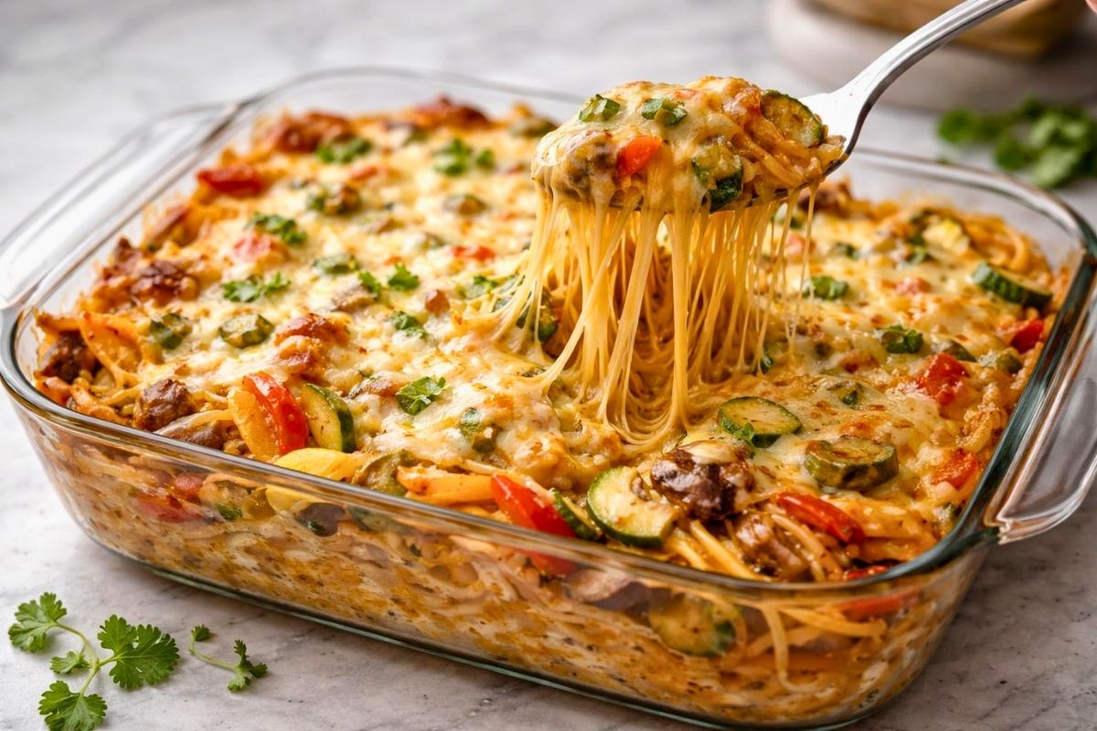 Pioneer Woman Cheesy Vegetable Spaghetti Casserole Recipe