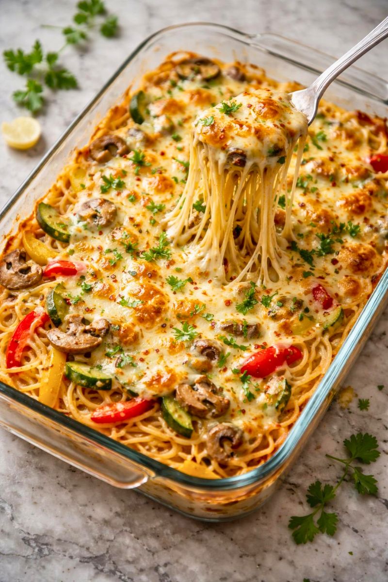 Pioneer Woman Cheesy Vegetable Spaghetti Casserole Recipe