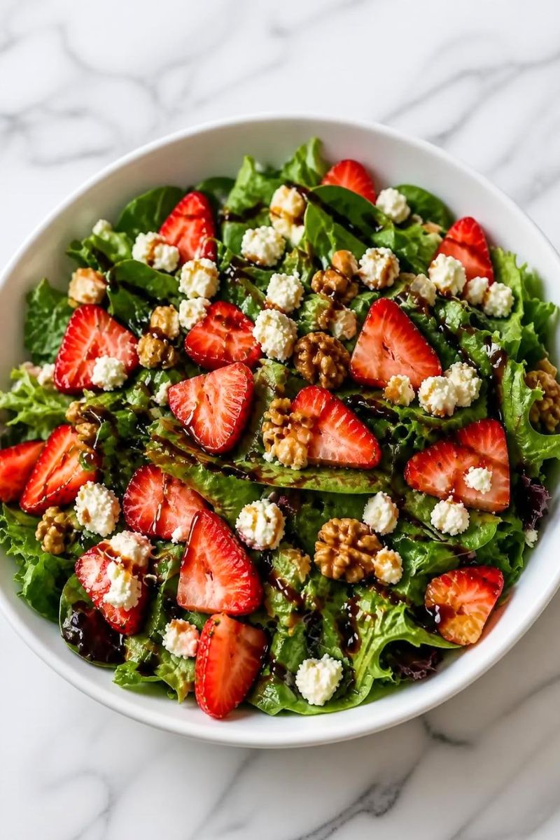Strawberry Feta Salad with Balsamic Glaze Recipe