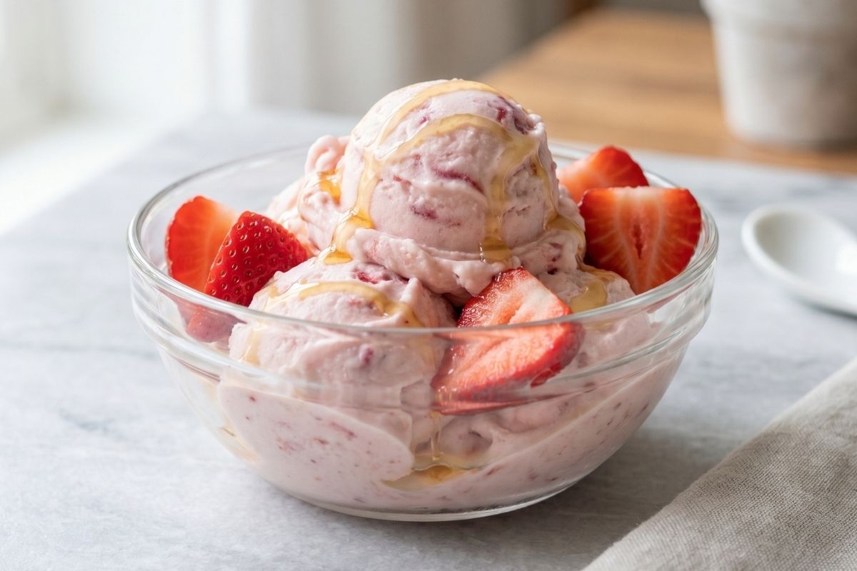Strawberry Greek Frozen Yogurt Recipe